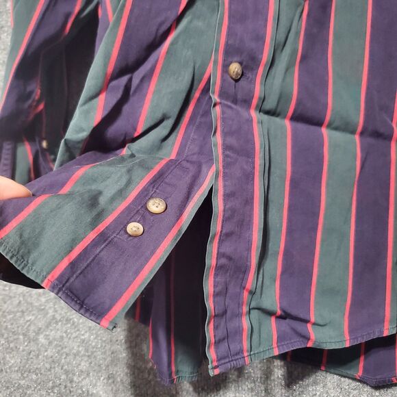 Vintage 90s Faconnable Shirt Large Mens Striped Albert Goldberg Button Down - Picture 5 of 12